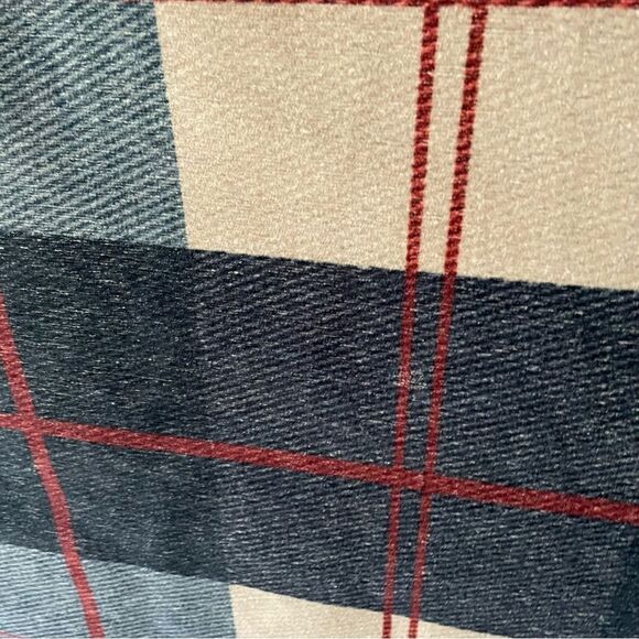 Ruggable Buffalo Plaid Blue Ivory Rug with Red Accents Discontinued 5 x 7 - Picture 9 of 13